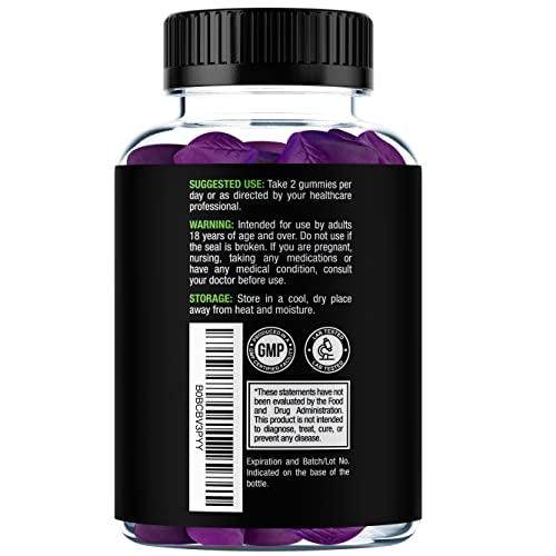 Irish Sea Moss Gummies with Elderberry & Black Seed Oil - 60 Gummies | Raspberry Flavor for Overall Wellness