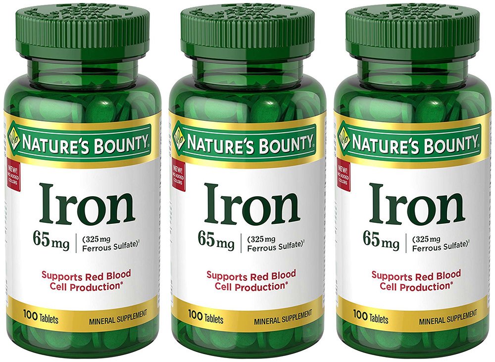 Iron 65 mg, 3 Bottles (100 Count) - Nature's Bounty