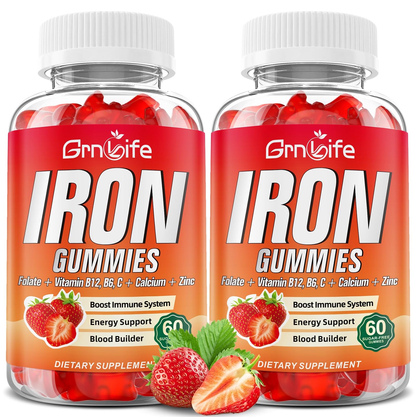 Iron Gummies Sugar Free – For Women, Men & Kids | 120 Count