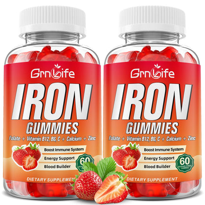Iron Gummies Sugar Free – For Women, Men & Kids | 120 Count