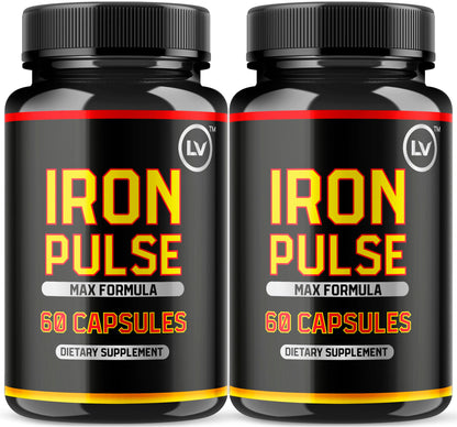 (2 Pack) IronPulse Capsules – Max Formula & Support Pills | 120 Capsules