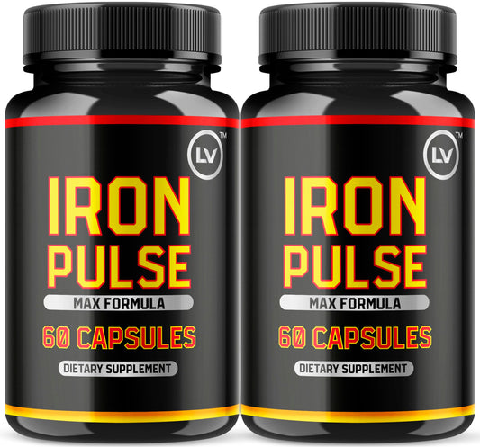 (2 Pack) IronPulse Capsules – Max Formula & Support Pills | 120 Capsules
