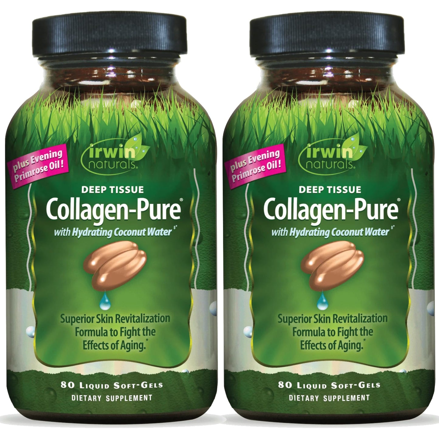 Irwin Naturals Deep Tissue Collagen-Pure – 80 Soft-Gels | Hydrolyzed Collagen for Skin & Joints | 2 Pack