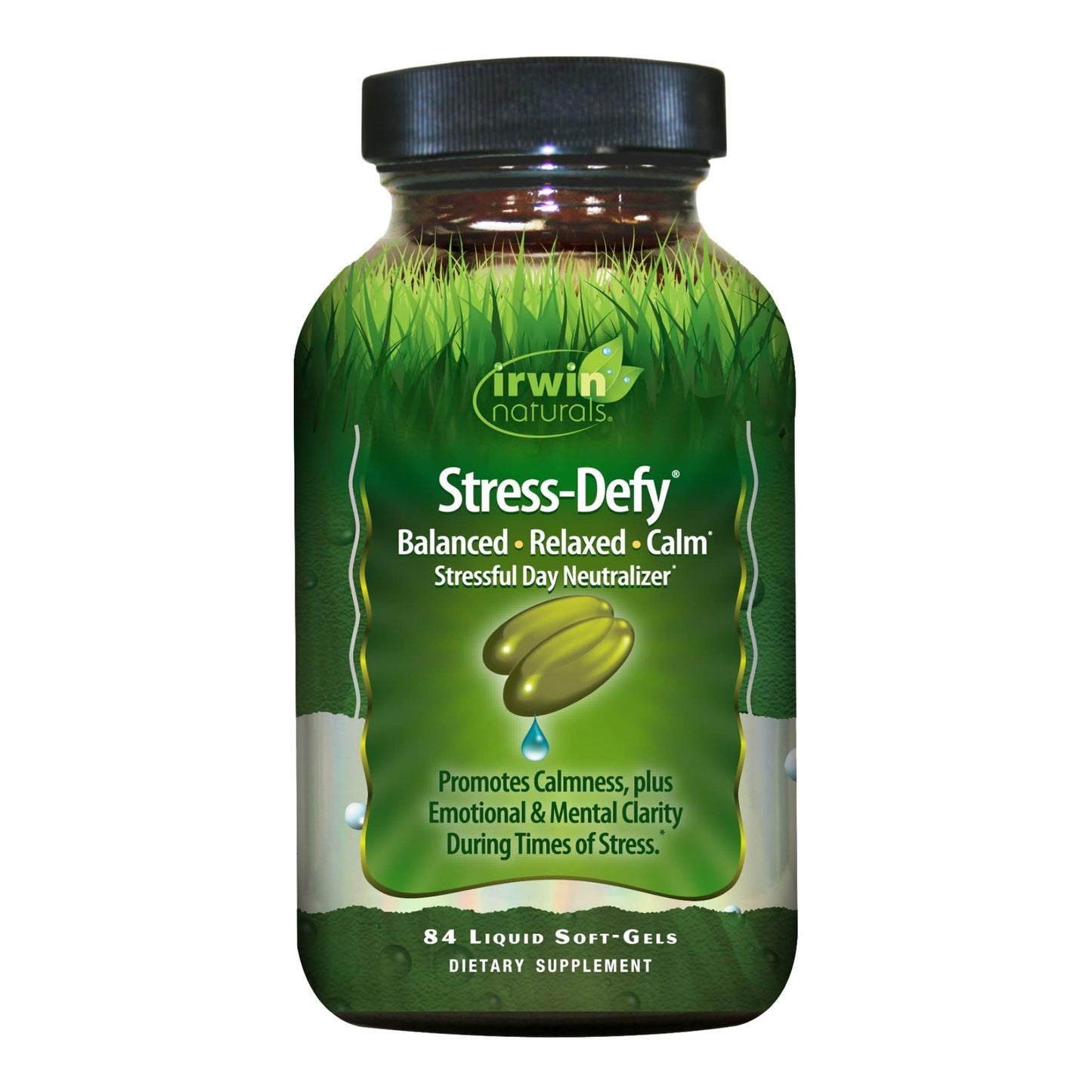 Irwin Naturals Stress-Defy: 84 Liquid Soft-Gels for Calm & Relaxation