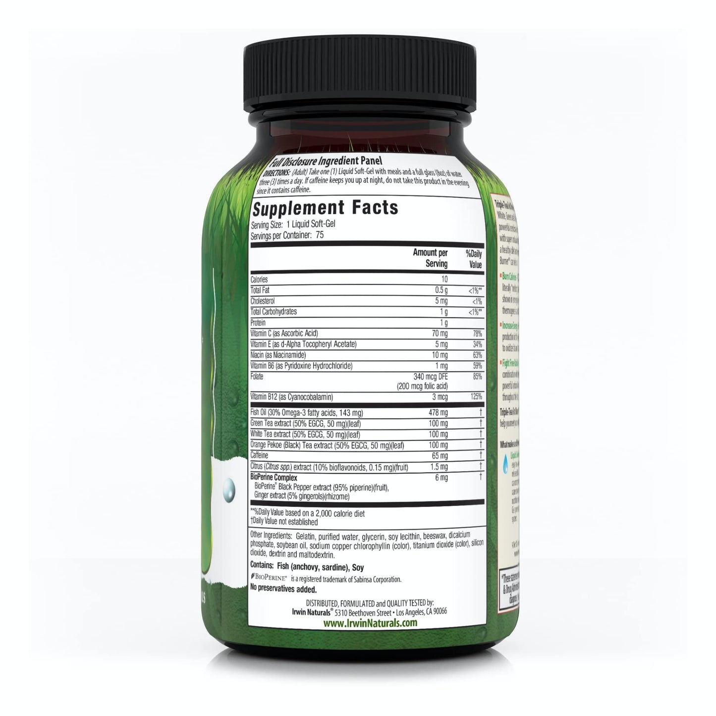 Irwin Naturals Triple Tea Fat Burner - 75 Liquid Softgels