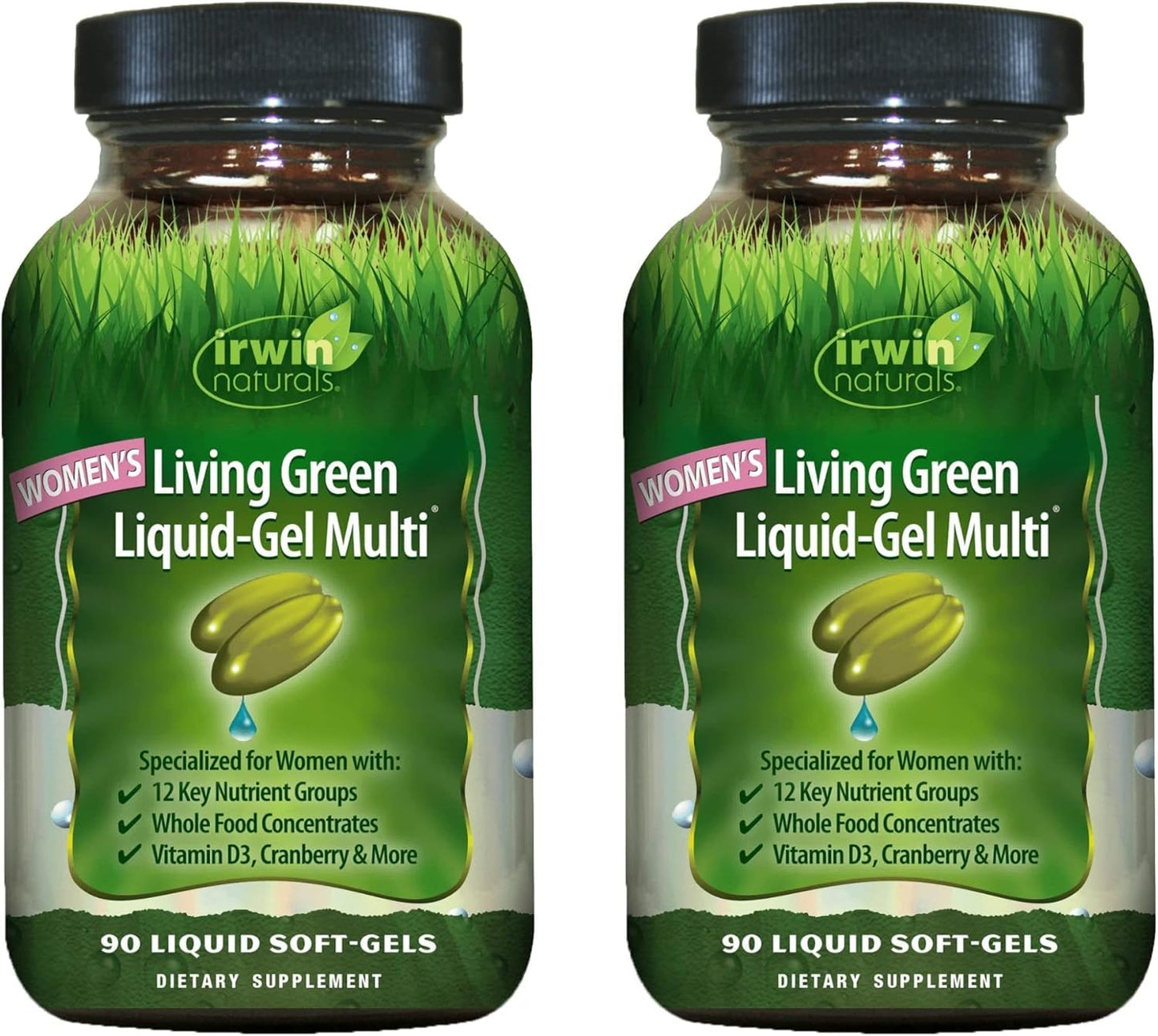 Irwin Naturals Women's Living Green Liquid-Gel Multi - 120 Softgels (2-Pack)