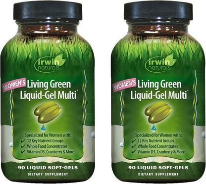 Irwin Naturals Women's Living Green Liquid-Gel Multi - 120 Softgels (2-Pack)