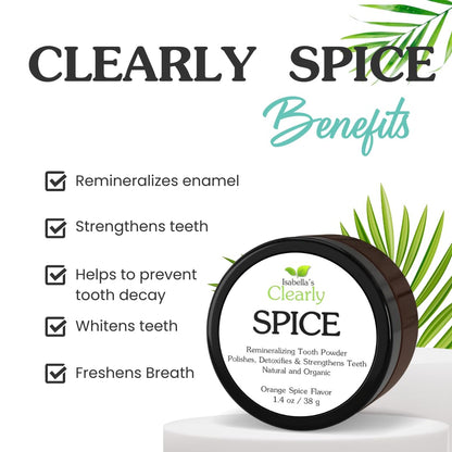 Isabella’s Clearly Spice Remineralizing Tooth Powder – Fluoride-Free Whitening
