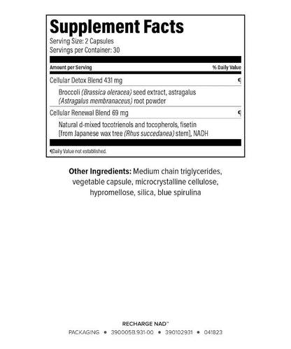 Isagenix Recharge NAD - Cellular Detox, Healthy Aging & Energy Support (60 Ct)
