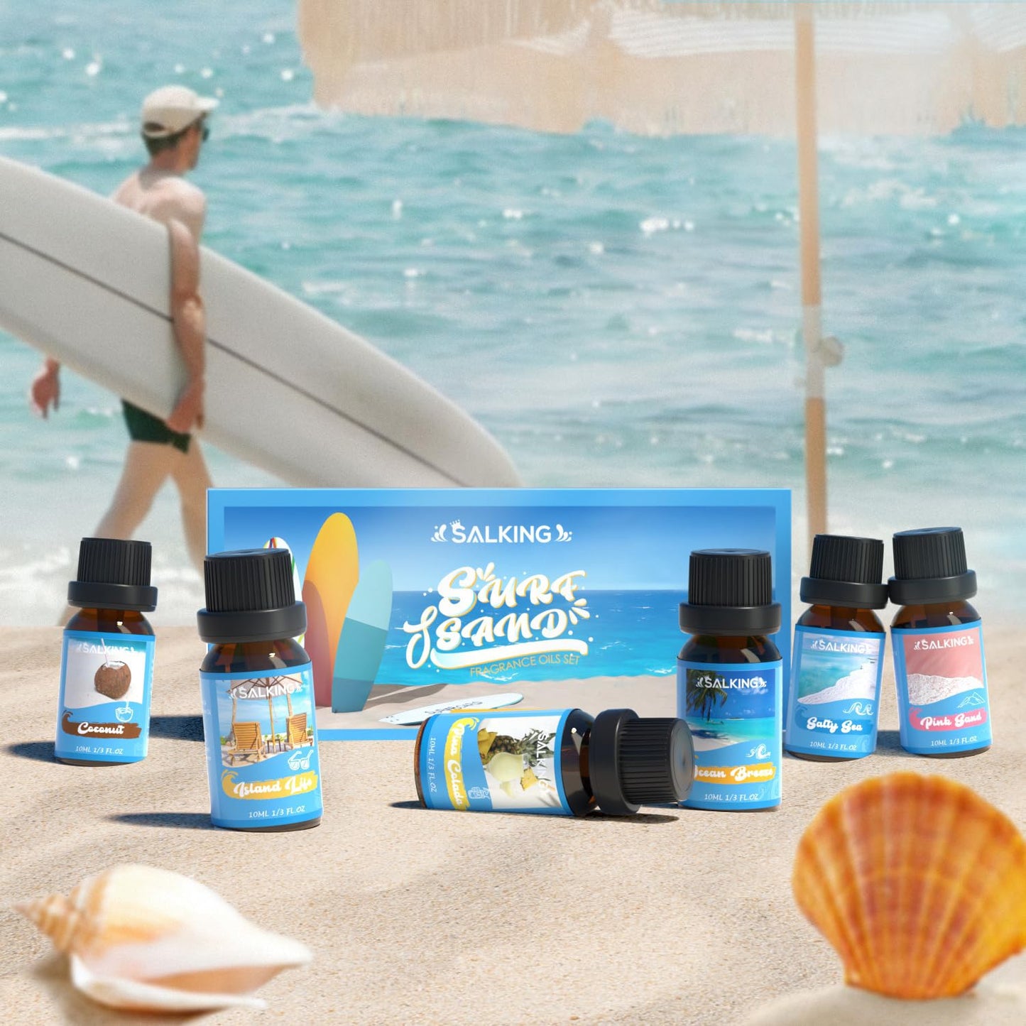 SALKING Surf & Sand Fragrance Oils – Premium Diffuser Gift Set