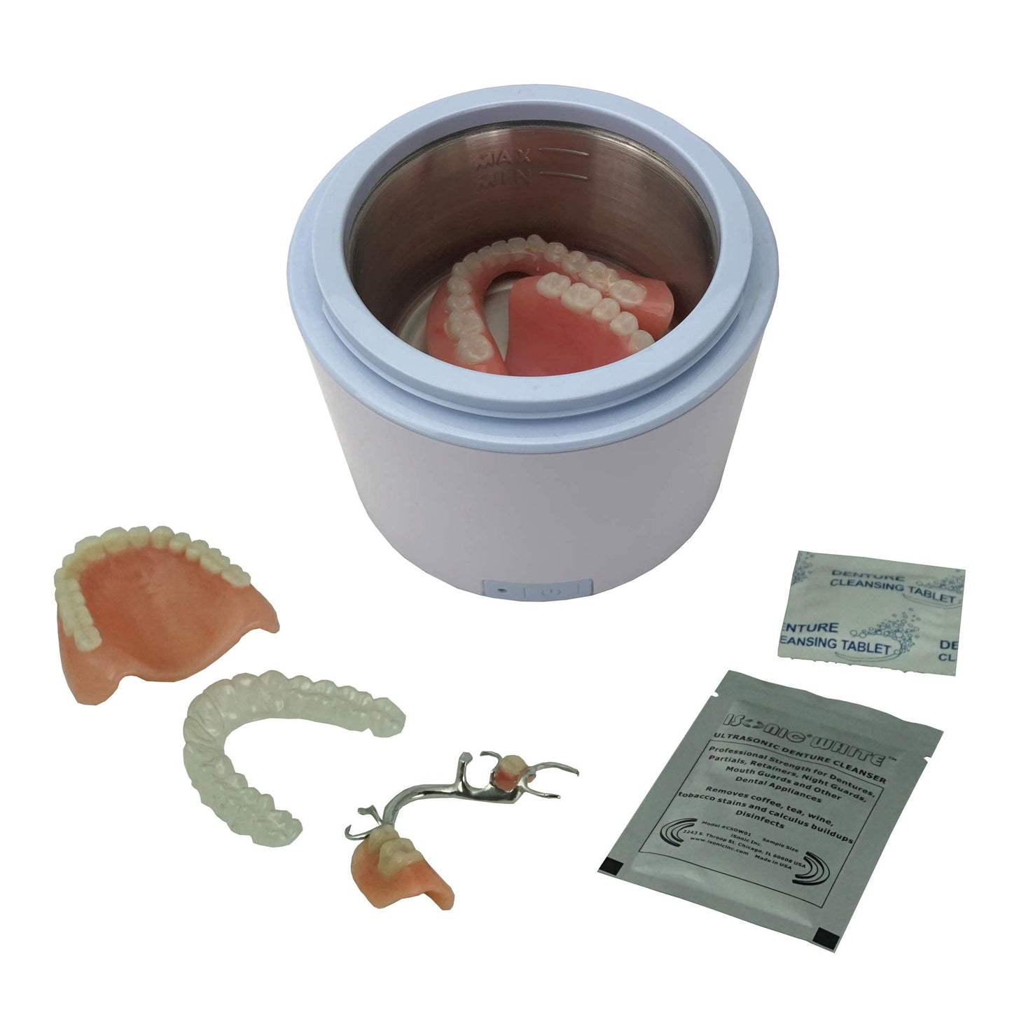 iSonic DS180 Portable Denture/Aligner/Retainer Cleaner - DC12V & AC100-240V Worldwide