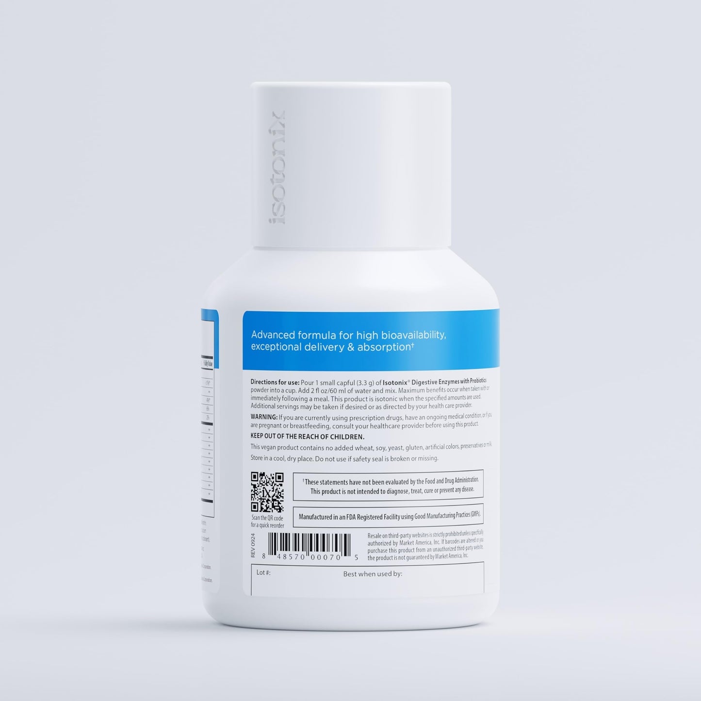 Isotonix® Digestive Enzymes with Probiotics | DigeZyme® Multi-Enzyme Complex & Lactospore® Bacillus Coagulans | Nutrient Absorption, Gut Balance & Digestive Health | Vegan, Gluten-Free | 90 Servings