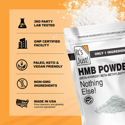 It's Just! HMB Powder 250g – Calcium HMB, Gluten Free, Keto Friendly