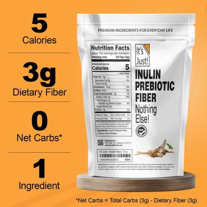 It's Just! Inulin Prebiotic Fiber – Water-Soluble Chicory Root Powder for Gut Health