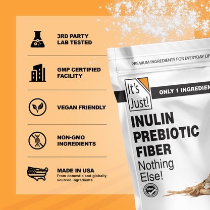 It's Just! Inulin Prebiotic Fiber Sweetener — Natural Chicory Root Powder, 4 lb (Belgium Product)