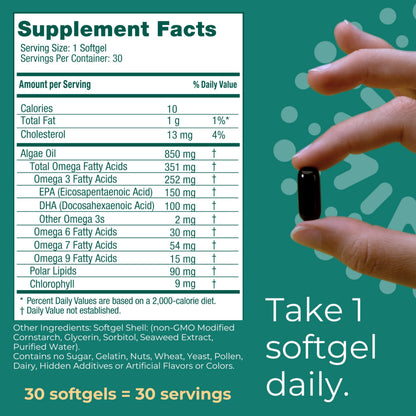 Iwi Omega-3 Vegan Algae Omega-3 - 30 Softgels | EPA + DHA