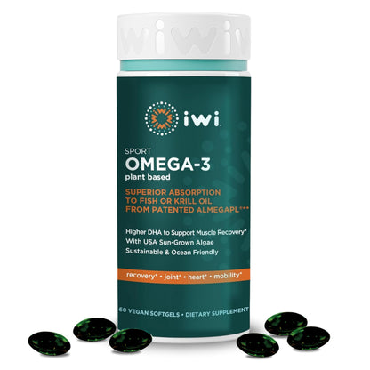 Iwi Omega-3 Sport: Plant-Based Algae DHA, 60 Softgels