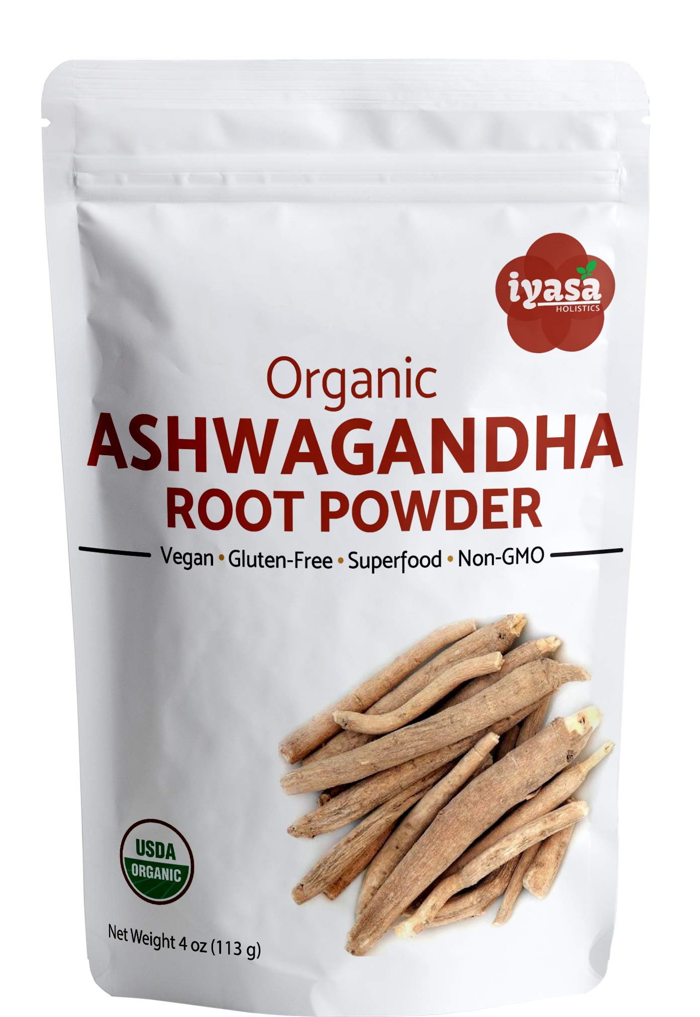 Iyasa Holistics Organic Ashwagandha Powder | Withania Somnifera, Raw Superfood & Workout Supplement