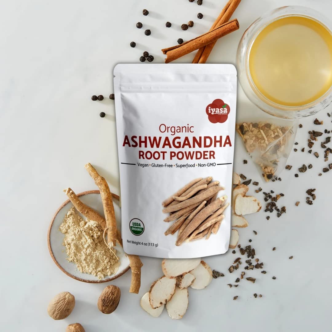 Iyasa Holistics Organic Ashwagandha Powder | Withania Somnifera, Raw Superfood & Workout Supplement