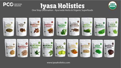 Iyasa Holistics Organic Licorice Root Powder (Mulethi) – Glycyrrhiza glabra, 16 oz