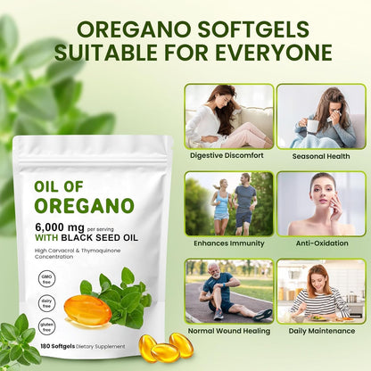 J-PRQ 2-in-1 Oil of Oregano Softgels – Organic Oregano & Black Seed Oil