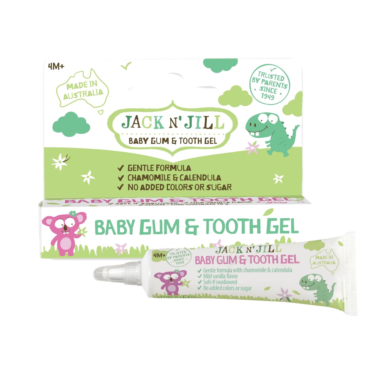 Jack N' Jill Baby Gum & Tooth Gel – Natural Teething Relief for Babies 4 Months+ | Chamomile & Calendula | 15 g