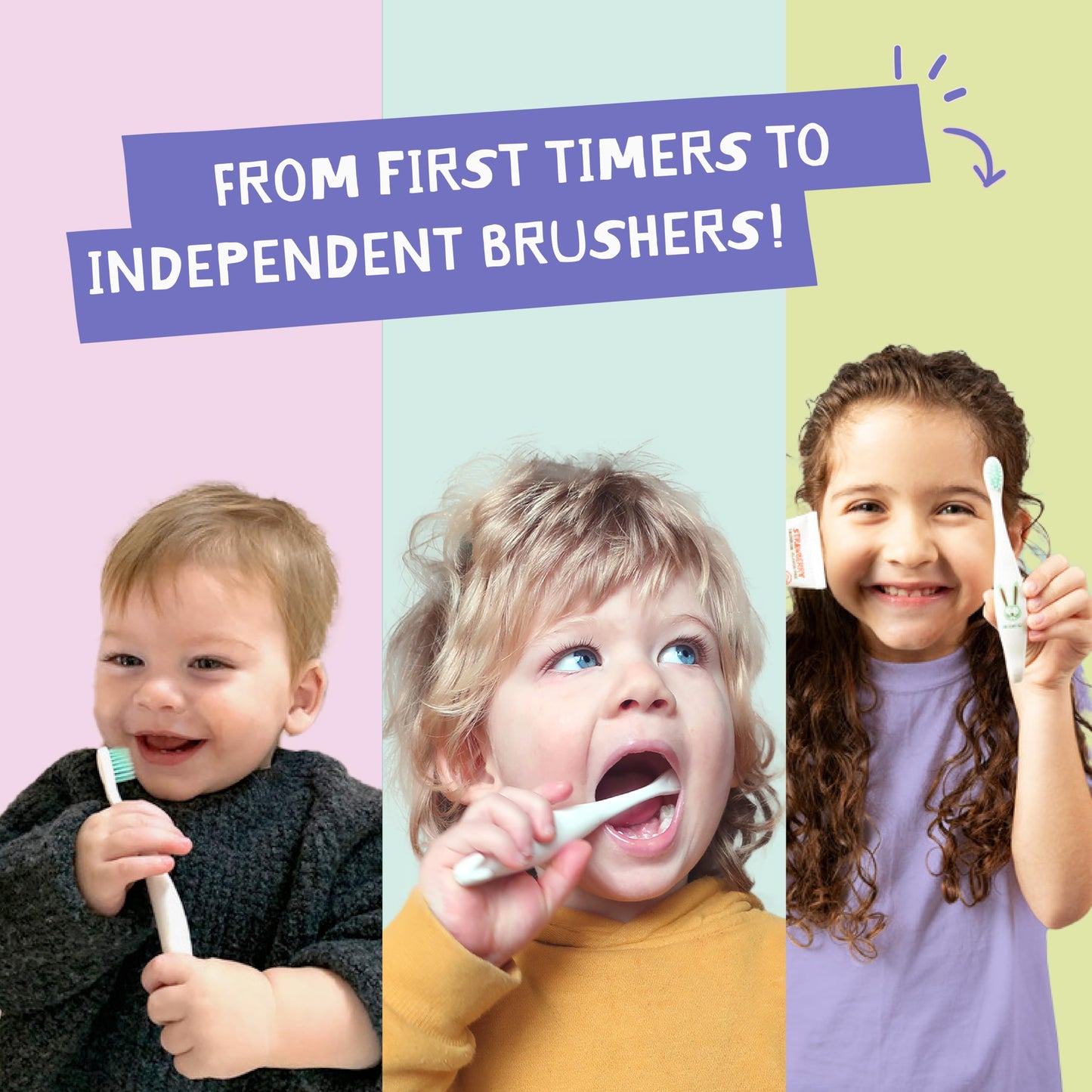 Jack N' Jill Baby & Toddler Toothbrushes - 4 Pack, 12 Months+ | Soft, Non-Toxic Cornhusk Handle