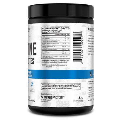 Jacked Factory Creatine + Electrolytes – 50 Servings, Blue Raspberry