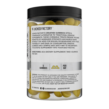 Jacked Factory Creatine Gummies – 5g Daily Dose, 150 Lemon Gummies