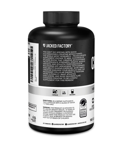 Jacked Factory Creatine Monohydrate Capsules – 150 Count | Muscle Growth & Strength