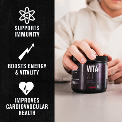 Jacked Factory Vita XT Performance Vitamin Powder – Daily Multivitamin for Men | Strawberry Lemonade, 30 Servings