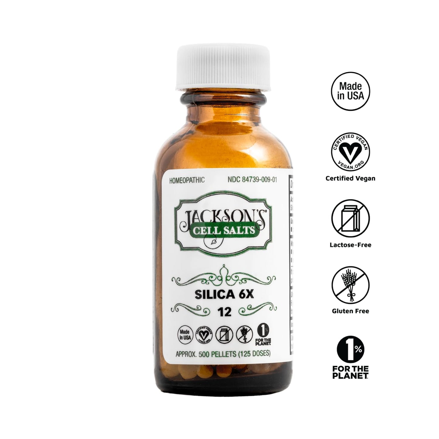 Jackson's #12 Cell Salt Silica 6X - 500 Pellets | Certified Vegan, USA Made