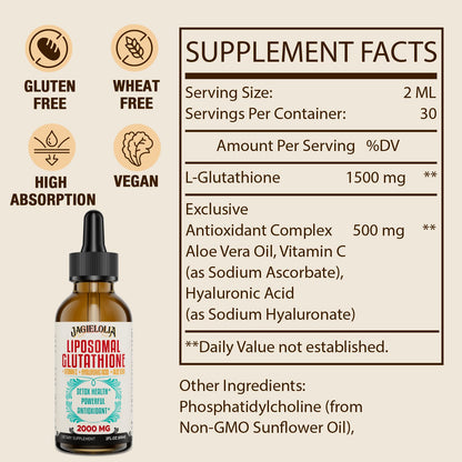 Jagielolia Liposomal Glutathione Liquid 2000MG – Antioxidant Detox & Energy Support