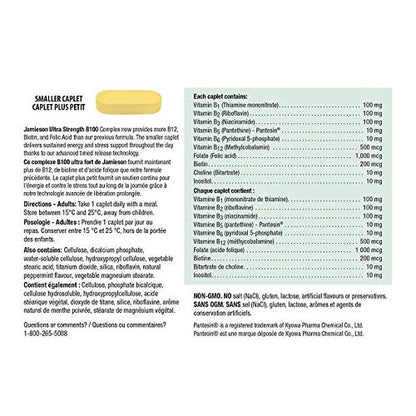 Jamieson Timed Release B100 Complex 225 Caplets | High-Potency Vitamin B-Complex