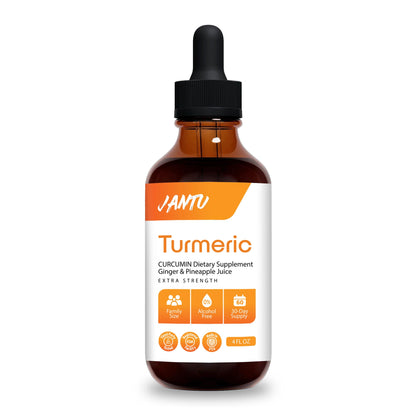 Jantu Liquid Turmeric Curcumin Drops with Ginger & Black Pepper – 480mg