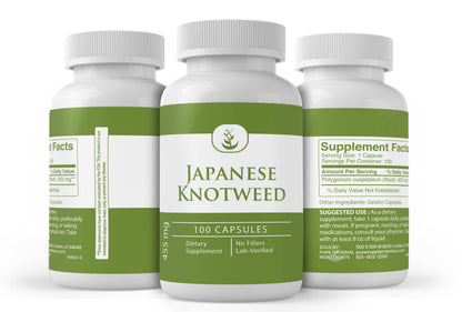Pure Original Japanese Knotweed Capsules – 100 Count, Pack of 2 | Lab Verified, No Additives