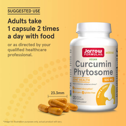 Jarrow Formulas Curcumin Phytosome 500 mg with Meriva – Joint Health & Antioxidant Support – 120 Veggie Capsules
