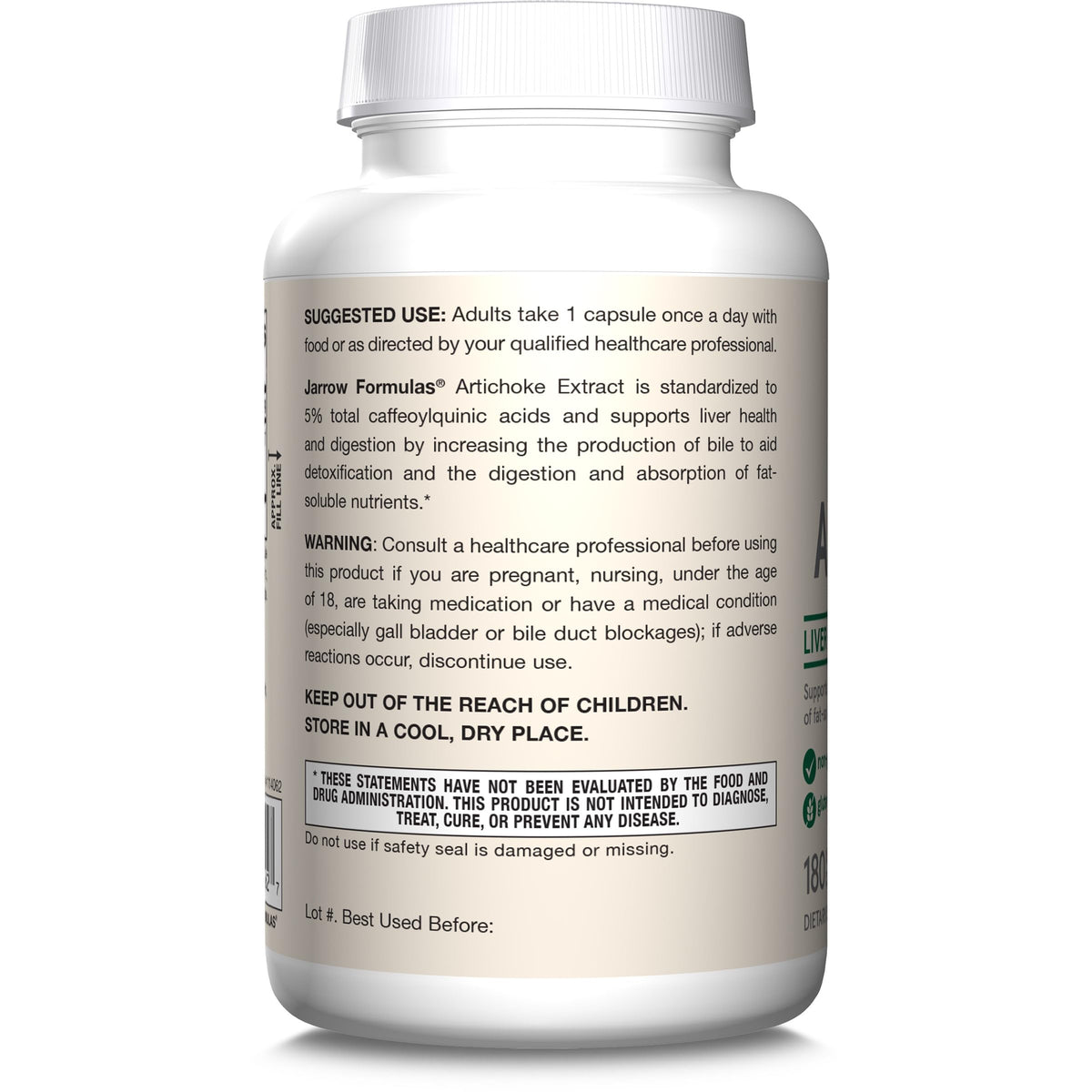 Jarrow Formulas Artichoke 500 mg Veggie Capsules – Liver Health & Digestion Support | Pack of 12
