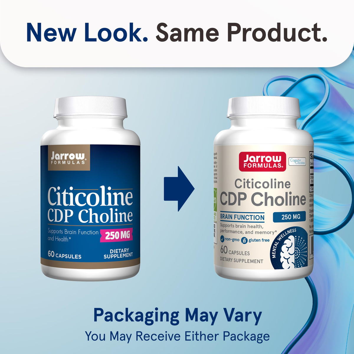 Jarrow Formulas Citicoline CDP Choline 250 mg – Brain Health & Focus (60 Capsules, 12-Pack)