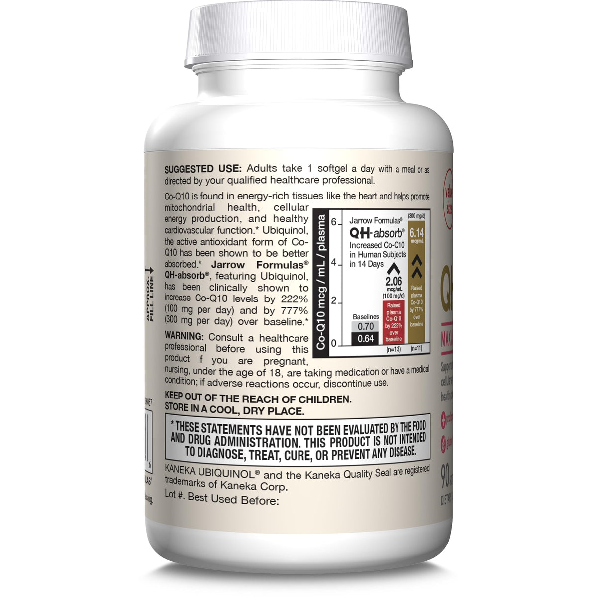 Jarrow Formulas CoQ10 200mg Softgels – Ubiquinol CoQ10 for Cardiovascular Support | 90 Softgels