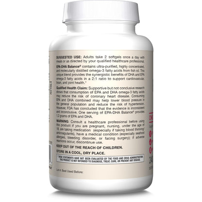 Jarrow Formulas EPA-DHA Balance, 1,200 mg Omega-3, 240 Softgels | Brain & Joint Support