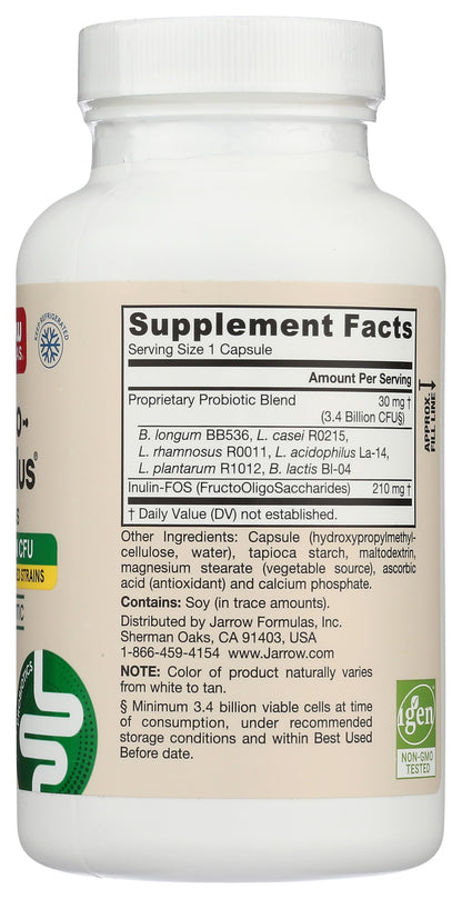 JARROW FORMULAS Jarro-Dophilus + FOS, 300 CT – Probiotic Supplement