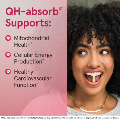 Jarrow Formulas QH-Absorb 200 mg – Active Co-Q10 (Ubiquinol) for Mitochondrial Energy & Cardiovascular Support | 90 Softgels