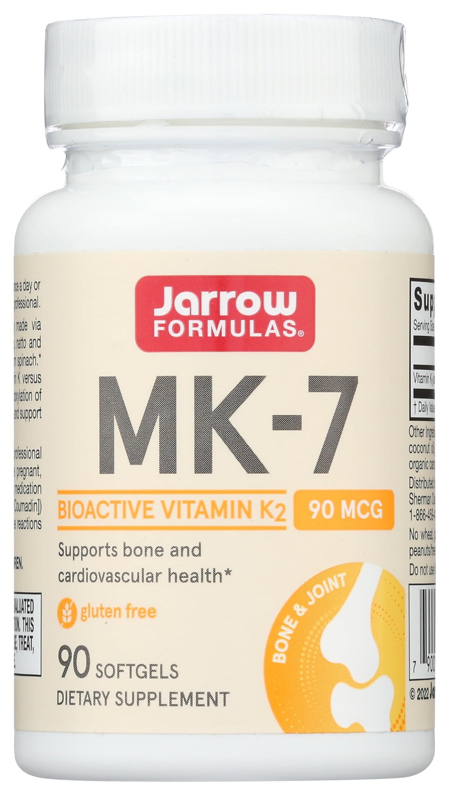 Jarrow Formulas MK-7 90 mcg – Vitamin K2 (MK-7), 90 Softgels