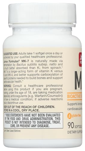 Jarrow Formulas MK-7 90 mcg – Vitamin K2 (MK-7), 90 Softgels