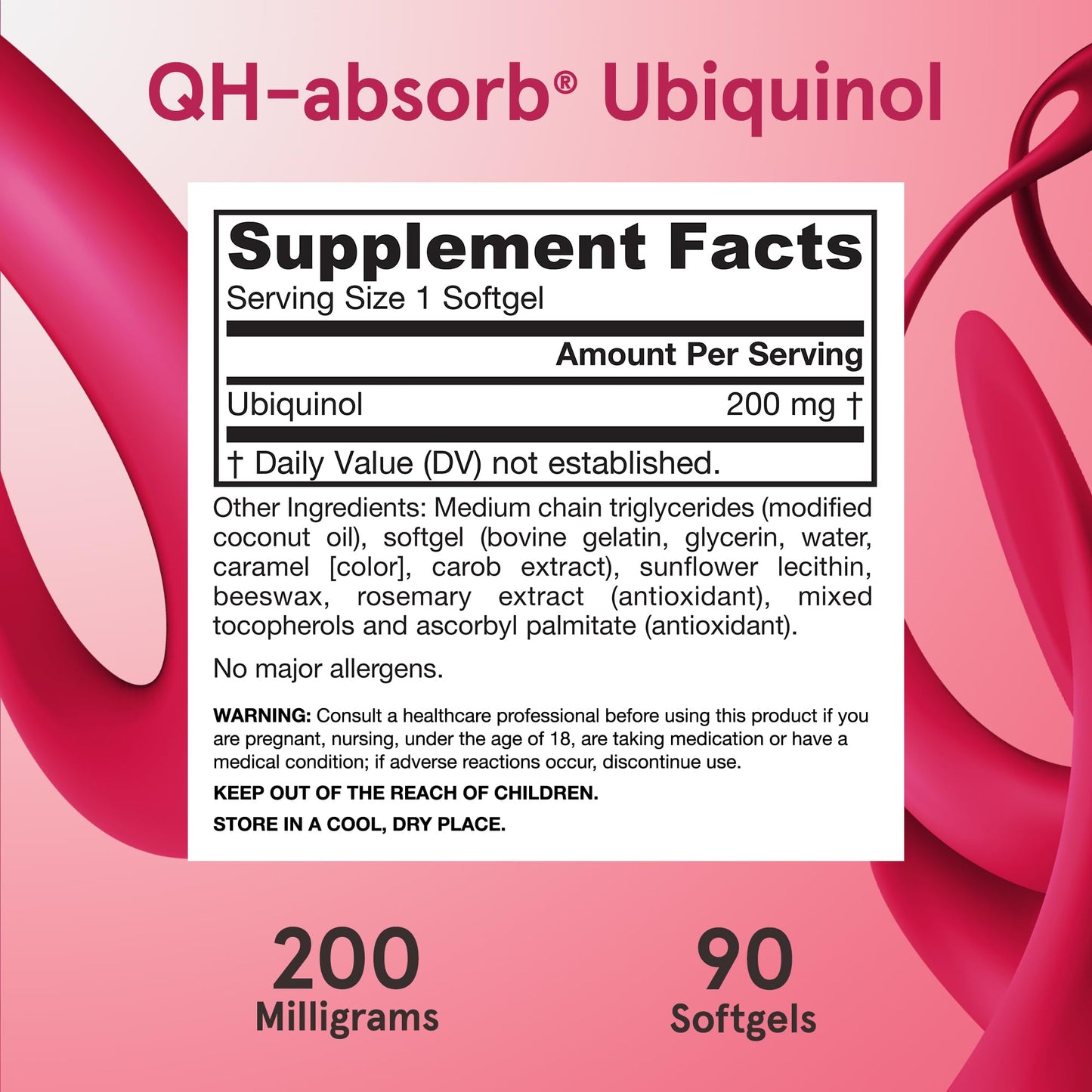 Jarrow Formulas QH-Absorb 200 mg – Active Co-Q10 (Ubiquinol) for Mitochondrial Energy & Cardiovascular Support | 90 Softgels