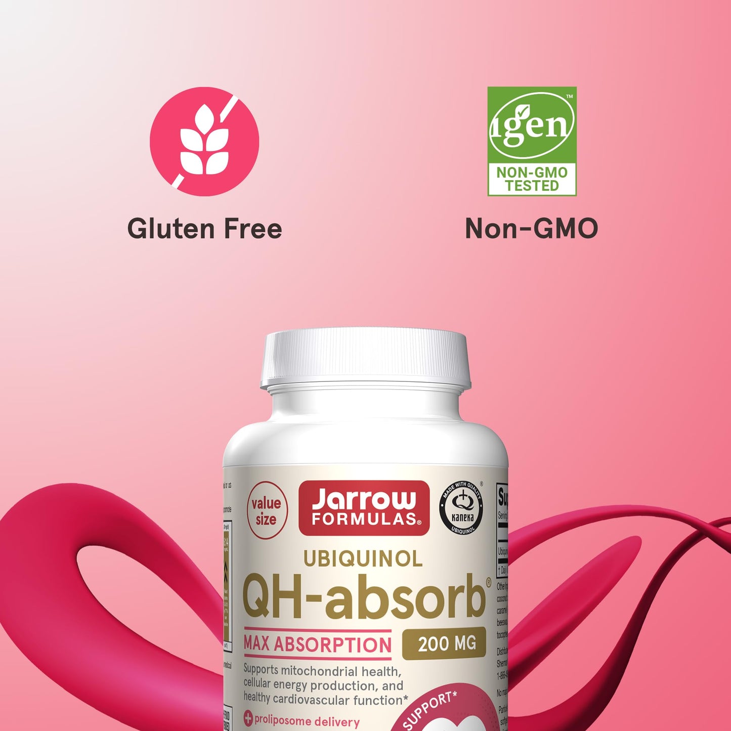 Jarrow Formulas QH-Absorb 200 mg – Active Co-Q10 (Ubiquinol) for Mitochondrial Energy & Cardiovascular Support | 90 Softgels