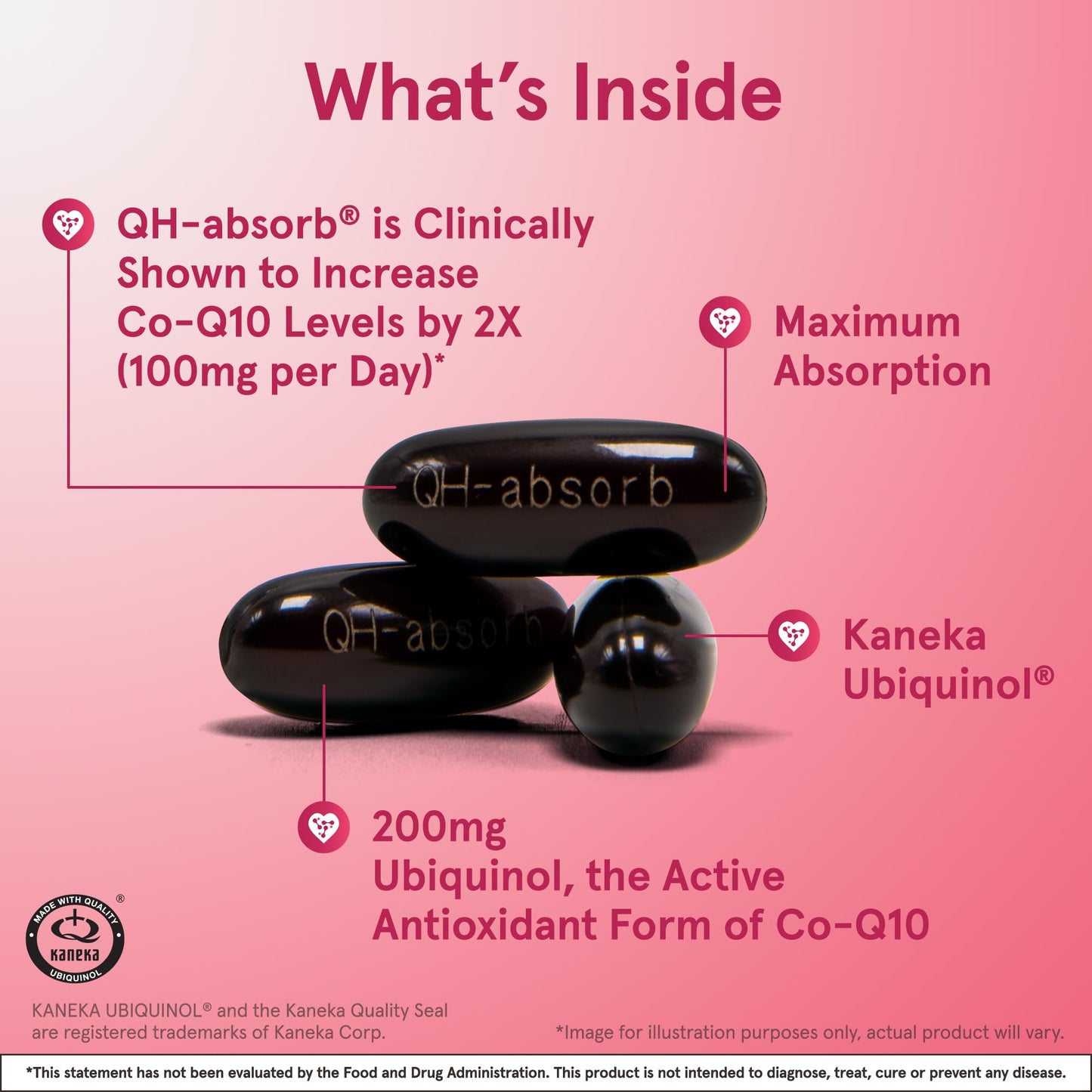 Jarrow Formulas QH-Absorb 200 mg – Active Co-Q10 (Ubiquinol) for Mitochondrial Energy & Cardiovascular Support | 90 Softgels