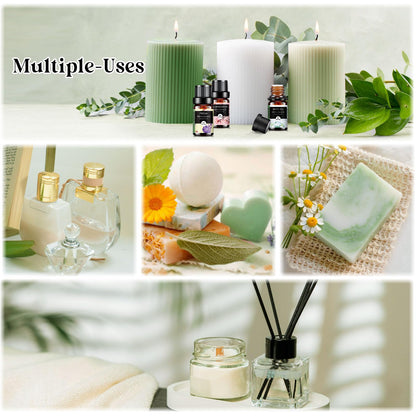 Floral Essential Oils Set - 14 Pcs for Diffusers, Aromatherapy & Candle Making | Lavender, Rose, Jasmine