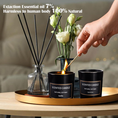 8 Pack Soy Wax Candles Gift Set – Aromatherapy Jar Candles (3.5oz)